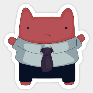 Cute japanese office cat Sticker